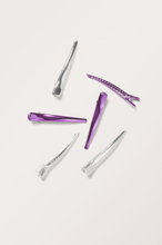 6-pack Shiny Hair Clips - Purple