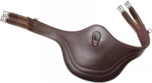 QHP- Lädergjord med magplatta - Brun (105 cm)