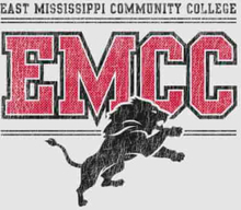 East Mississippi Community College Lions Distressed Men's T-Shirt - Grey - S