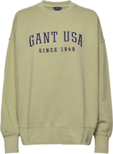 D1. Gant Usa C-Neck Sweat-shirt Genser Kakigrønn GANT*Betinget Tilbud