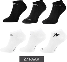 27 Paar Kappa Sportsocken Sneaker-Socken Baumwoll-Strümpfe mit Logo Schwarz oder Weiß