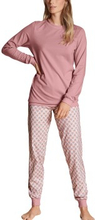 Calida Lovely Nights Pyjama With Cuff Rosa Mønster bomuld Small Dame