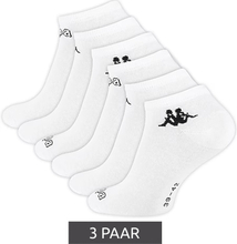 3 Paar Kappa Sportsocken Sneaker-Socken Baumwoll-Strümpfe mit Logo 371B4BW 001 Weiß