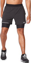 2XU Men's Aero 2-in-1 5" Shorts Black/Silver Reflective Träningsshorts XL