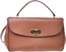 Handbag in tan saffiano leather