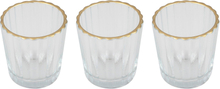 Ljushållare i Glas med Guldtrim - 3-pack