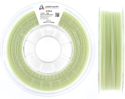 Addnorth E-PLA-filament för 3D-skrivare 1.75 mm Dark Green självlysande