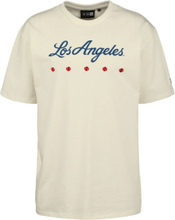 NEW ERA MLB Los Angeles Dodgers Heritage Herren Baumwoll-Shirt trendiges Kurzarm-Shirt Oversized 12590918 Beige