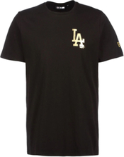 NEW ERA MLB Los Angeles Dodgers Metallic Herren Baumwoll-Shirt trendiges Kurzarm-Shirt 12590866 Schwarz