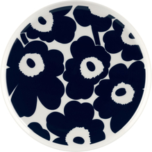 Marimekko Unikko tallerken, 25 cm, hvit/blå