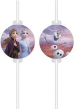 4 stk Papirsugerør med Pappmotiv - Frost 2 - Disney Frozen 2