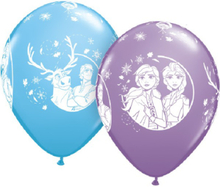6 stk 30 cm Lilla og Blå Ballonger - Frost 2 - Disney Frozen 2