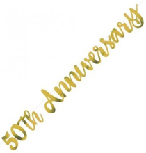 Guldfärgad 50th Anniversary Banner 152 cm