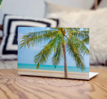 Palmboom op het strand sticker voor laptop