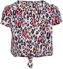 Kogselma S/S O-Neck Knot Top Ptm T-shirts Short-sleeved Multi/mønstret Kids Only*Betinget Tilbud