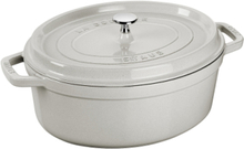 La Cocotte - Oval Cast Iron Home Kitchen Pots & Pans Casserole Dishes Grey STAUB