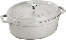La Cocotte - Round Cast Iron Home Kitchen Pots & Pans Casserole Dishes Cream STAUB