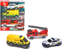 Sos Team Set - Svensk Version Toys Toy Cars & Vehicles Toy Cars Ambulances Multi/patterned Dickie Toys