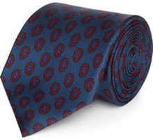 Cravatta su misura, Lanieri, Blu twill Seta Microdesign, Quattro Stagioni | Lanieri