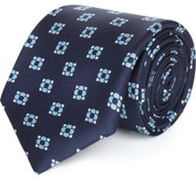 Cravatta su misura, Lanieri, twill Blu Seta Microdisegni, Quattro Stagioni | Lanieri