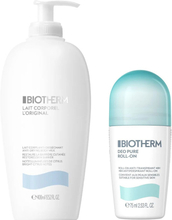 Biotherm Lait Corporel & Deo Pure Body Lotion 400 ml & Roll-On Deo 75 ml