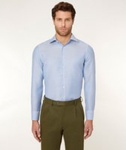 Camicia da uomo su misura, Reda Active, Oxford Azzurro Lana Lyocell, Quattro Stagioni | Lanieri