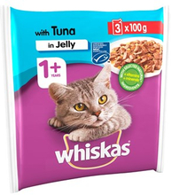 Whiskas 1+ Cat Pouch - Kattemad - Tun i Gelé - 3 x 100 g