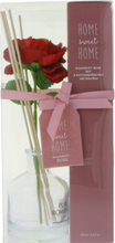 HOME sweet HOME Raumduft Rose mit 6 Rattanstäbchen inklusive Deko-Rose in schöner Geschenkverpackung 100 ml