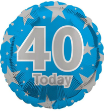 40 Today - Blå Folieballong 45 cm