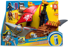 Imaginext Shark Bite Pirate Ship Toys Toy Cars & Vehicles Toy Vehicles Boats Multi/patterned Fisher-Price