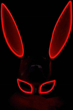 EL Wire Kanin LED Mask - Röd