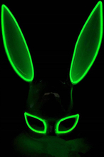 EL Wire Kanin LED Mask - Grön