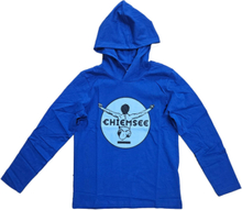 CHIEMSEE Kinder Baumwoll-Pullover Langarm-Shirt mit Kapuze und großen Logo-Patch 84505919 Blau