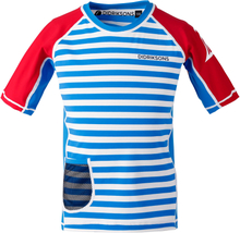 Didriksons Kids' Surf SS UV Top Malibu Blue Simple Stripe Badkläder 80