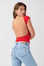 Gina Tricot - Soft touch open back top - Topper - Red - XXS - Female