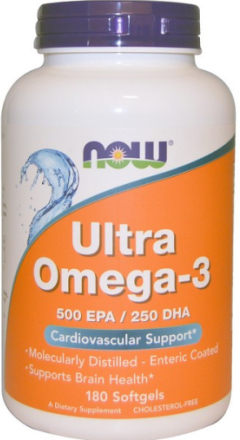 Ultra Omega 3, Enteric Coating (180 softgels) - Now Foods