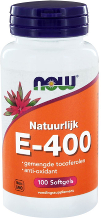 E-400 gemengde tocoferolen (100 softgels) - NOW Foods