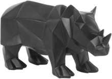Statue Origami Rhino Home Decoration Decorative Accessories-details Porcelain Figures & Sculptures Black Present Time