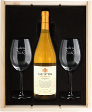 Set regalo con bicchiere da vino - Salentein Chardonnay - Bicchieri Incisi
