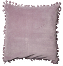 Cushion Cover Velvet Cotton W Fringe Home Textiles Cushions & Blankets Cushion Covers Lilla C'est Bon*Betinget Tilbud
