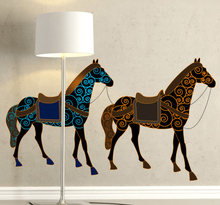 Sticker tekening twee paarden