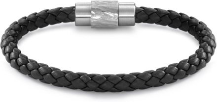 TeNo Herren DYKON Leder Armband schwarz mit handgearbeiteter DRAKON Struktur und Safe Lock System