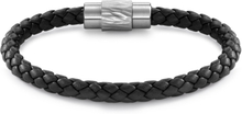 TeNo Herren DYKON Leder Armband schwarz mit handgearbeiteter CANYON Struktur und Safe Lock System