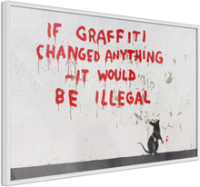 Plakat - Banksy: If Graffiti Changed Anything - 60 x 40 cm - Hvid ramme