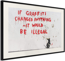 Plakat - Banksy: If Graffiti Changed Anything - 60 x 40 cm - Sort ramme med passepartout