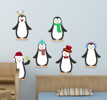 Winter kerst pingïuns sticker