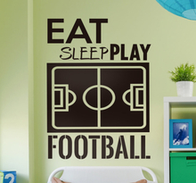 voetbal muursticker eat,sleep,play