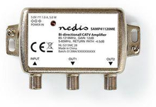Nedis CATV Förstärkare | Förstärkning: 12 dB | 85 - 1218 MHz | Antal utgångar: 2 | Returväg | Silver