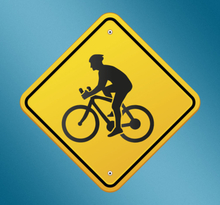 Muursticker waarschuwingsbord fietsers