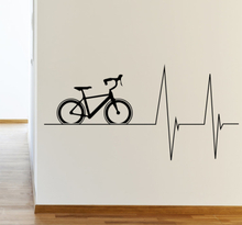 Muursticker fiets met hartslagen